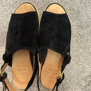 Sperry Black Suede Wedges